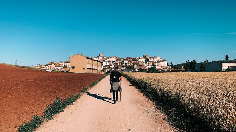 A pilgrim on the Camino de Santiago