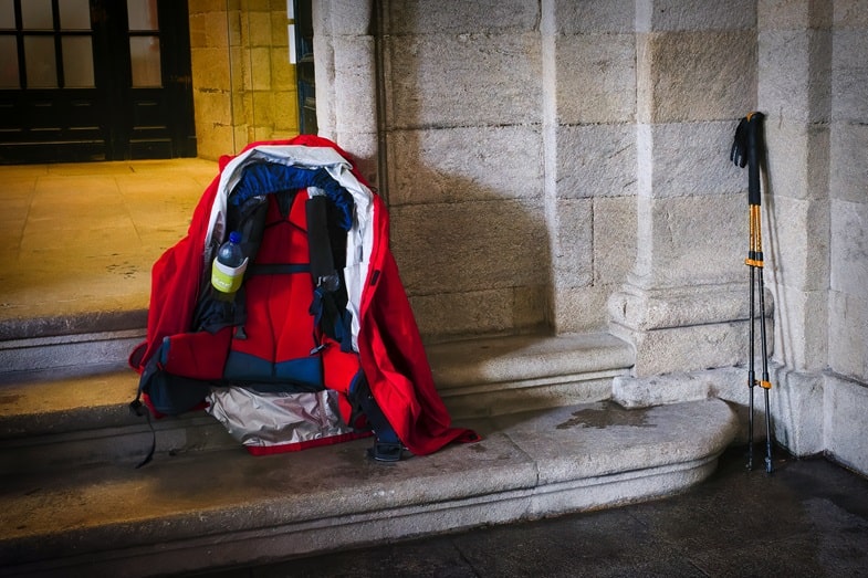A pilgrim's backpack